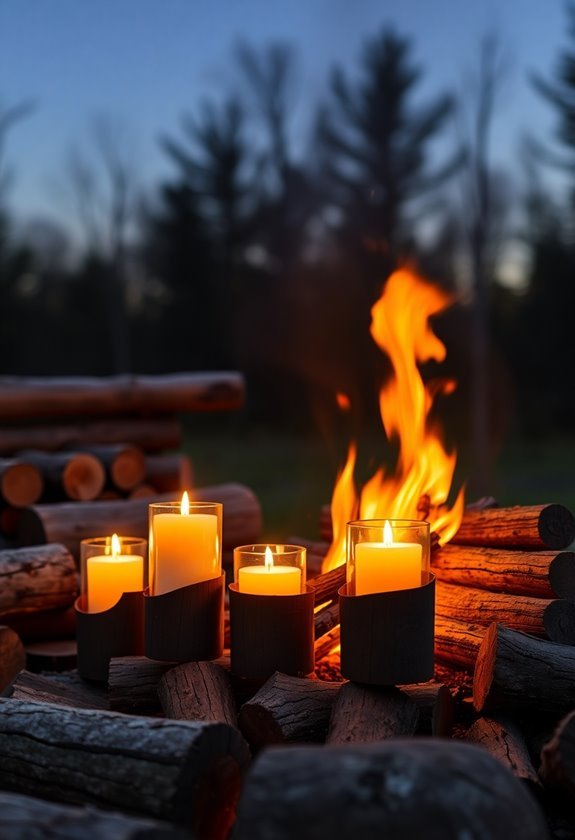 aromatic candles and firewood