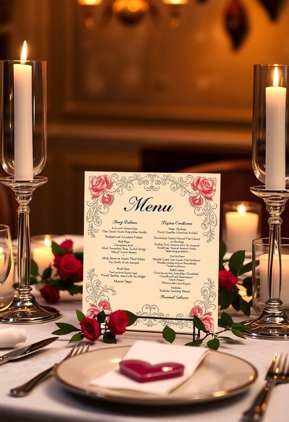 artistic and unique menus