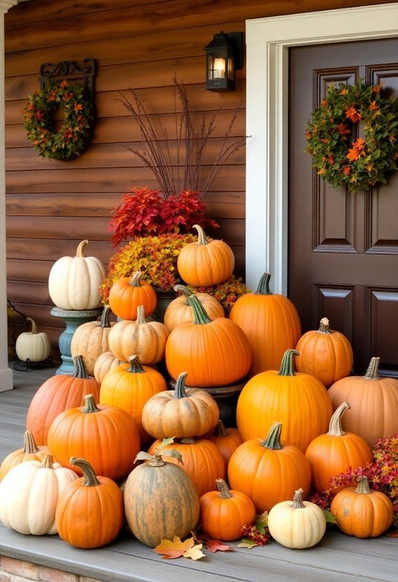 artistic halloween pumpkin arrangements