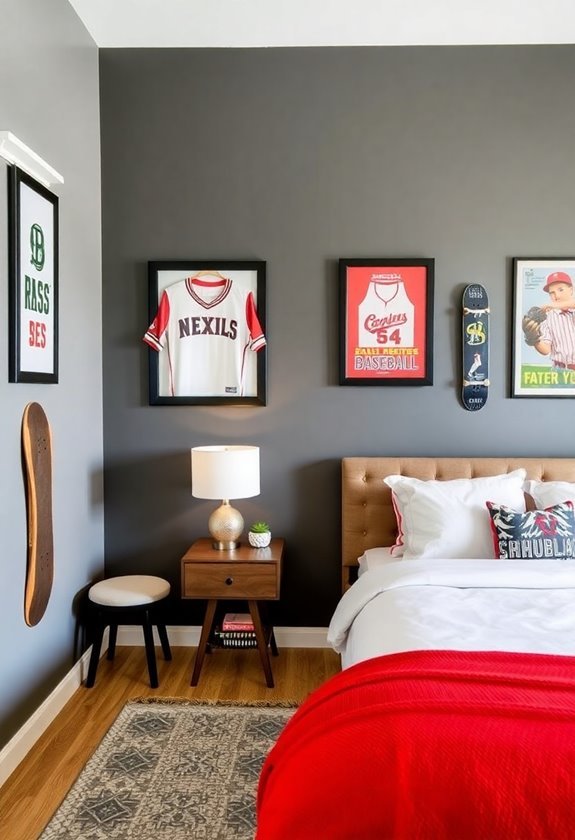 athletic themed decorative artwork