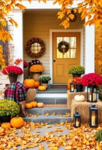 autumn inspired porch decorations