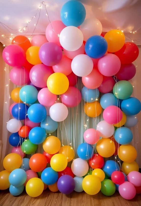 balloon themed photo backdrop experience