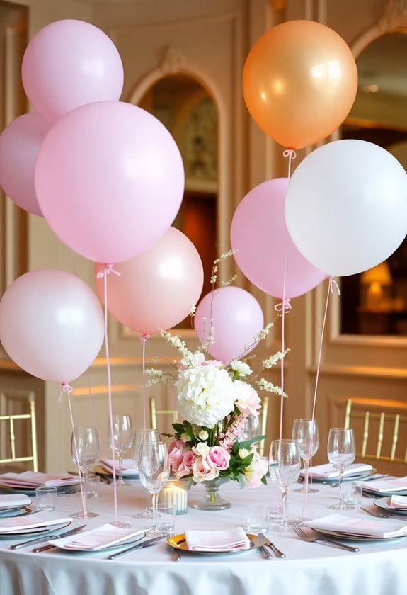 balloon themed table decorations