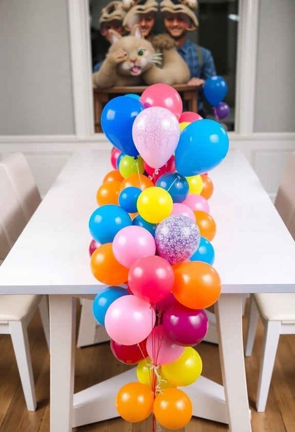 balloons adorning table runner