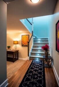 basement stairs decorative ideas