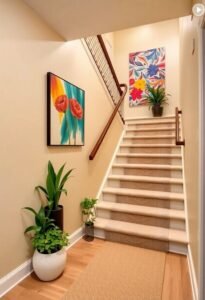 basement stairwell decor ideas