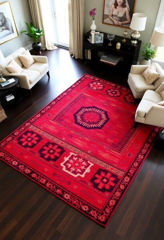 bold area rug addition