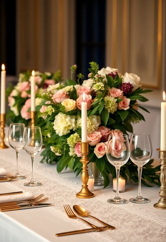 bridal party table decor