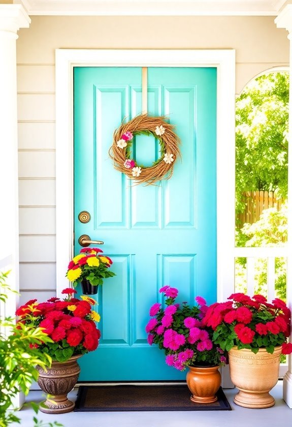 brightly colored entrance paint