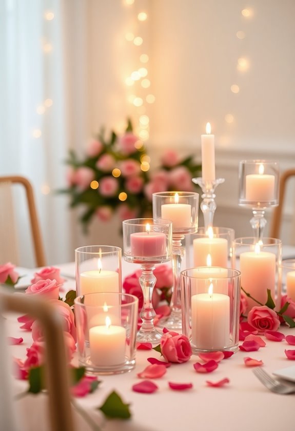 candlelit romantic ambiance setup