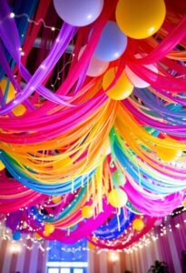 ceiling streamer party decorations