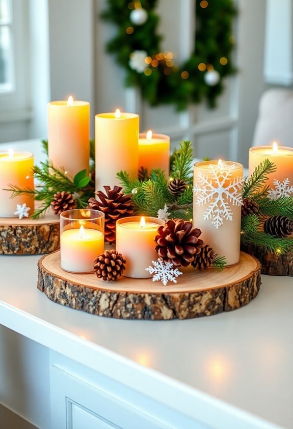 charming natural candle displays