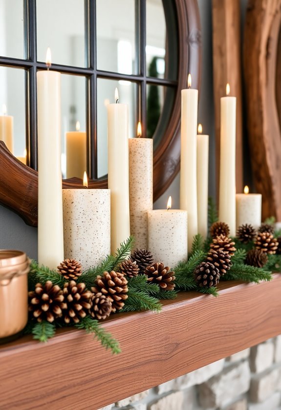 charming natural candle displays