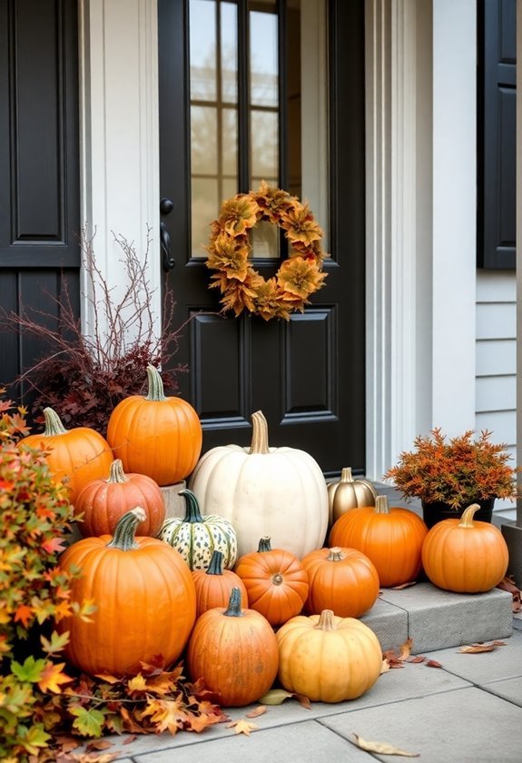 chic autumn pumpkin arrangement