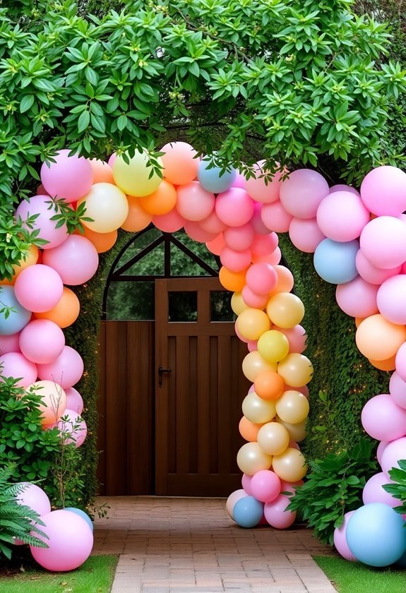 colorful balloon arch display