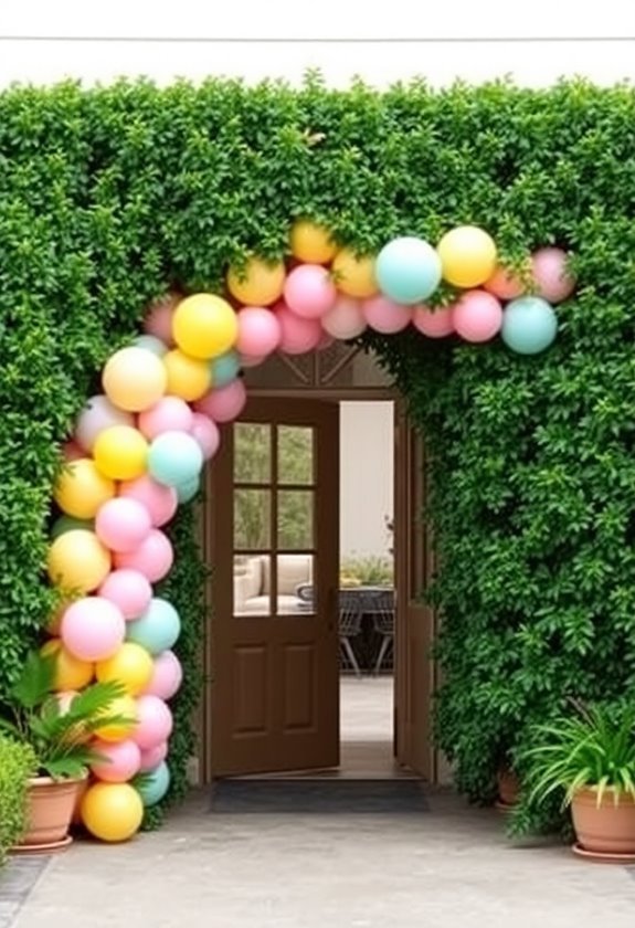 colorful balloon archway entrance