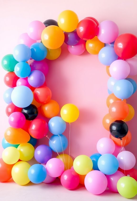 colorful balloon photo backdrop