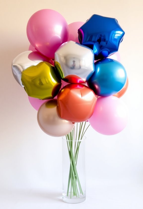 colorful celebratory balloon arrangement