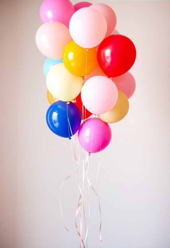 colorful clusters of balloons