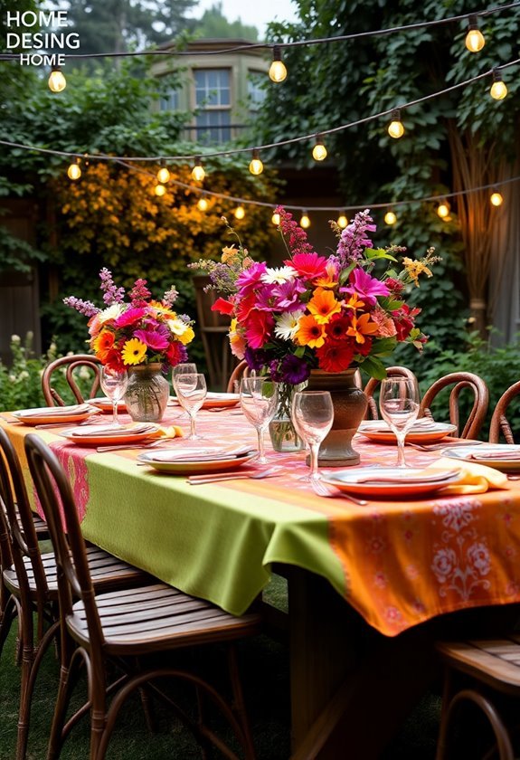 colorful dining arrangements displayed