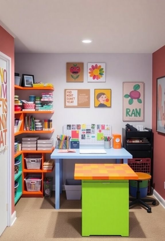 colorful diy art space