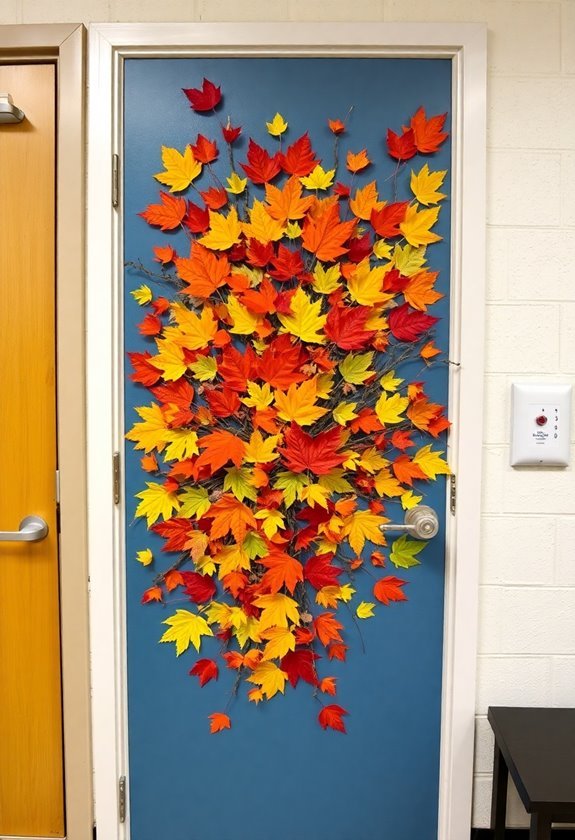 colorful fall leaf arrangement