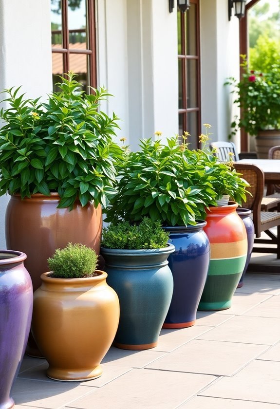 colorful flower containers collection