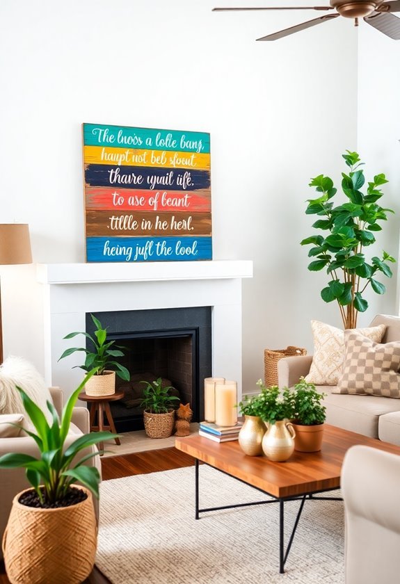 colorful handcrafted wooden signs