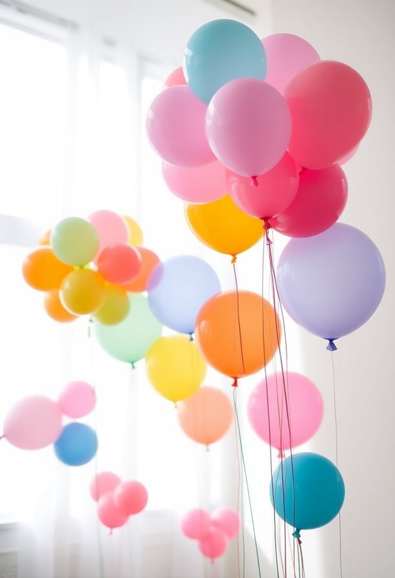 colorful helium filled arrangements