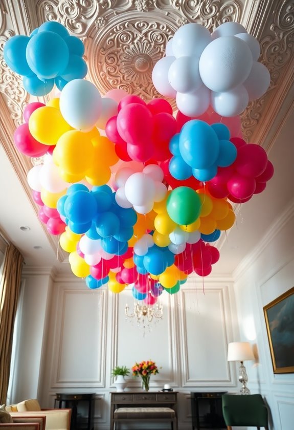 colorful skies with balloons