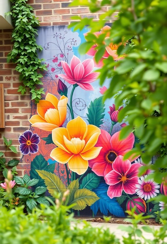 colorful street art displays