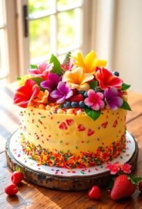 colorful summer cake designs