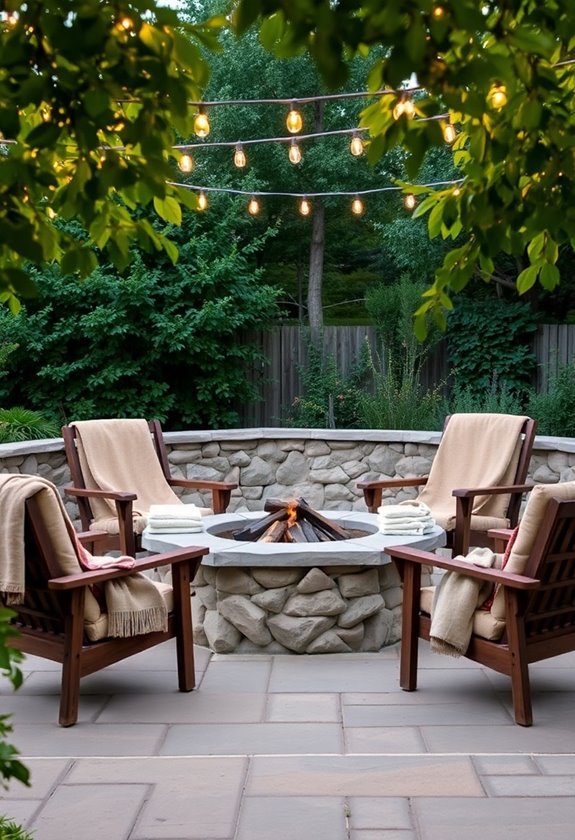 cozy backyard fire pit