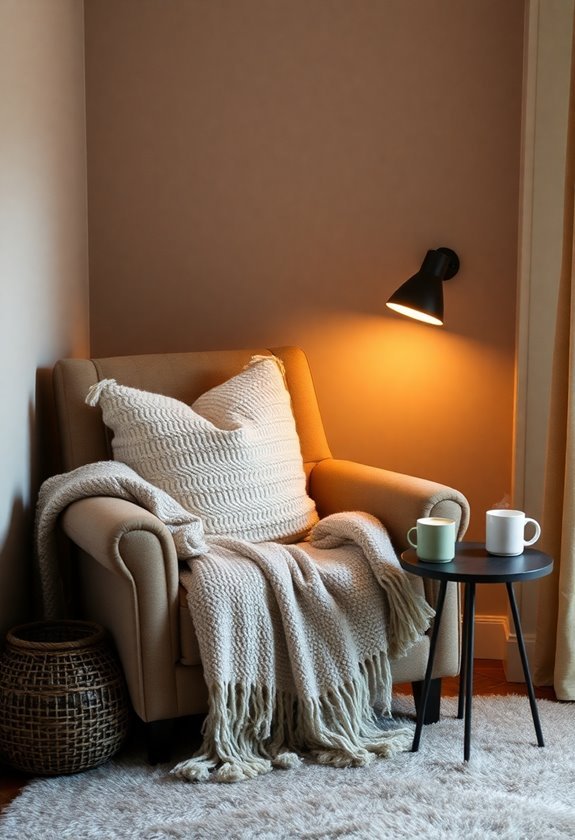 cozy reading corner setup