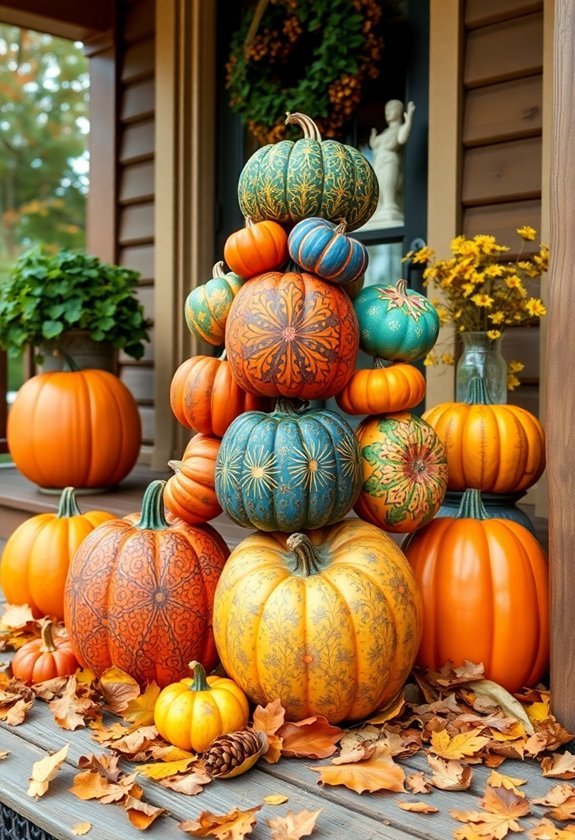 creative autumn pumpkin display