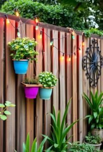 creative backyard fence decor