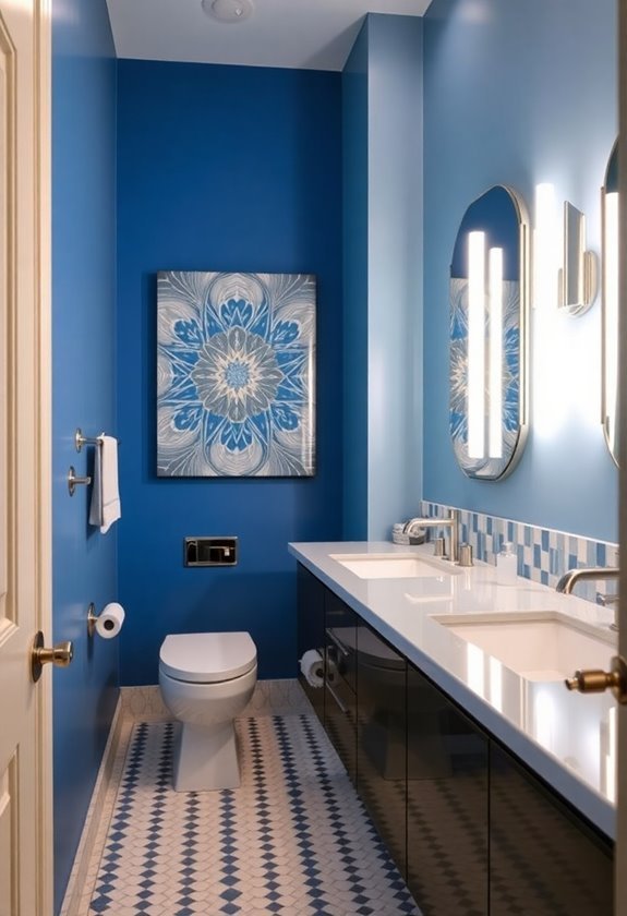 creative blue wall decor