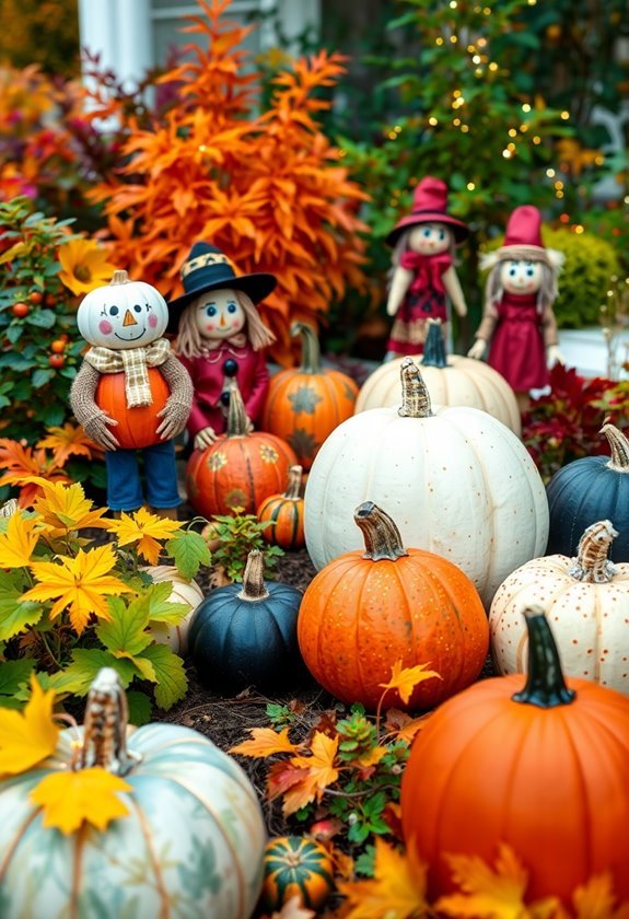 creative halloween pumpkin arrangements