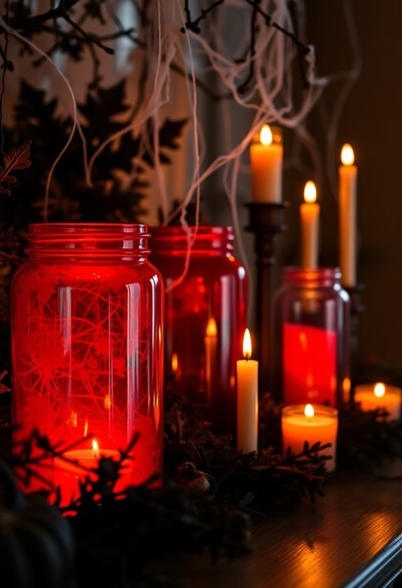 crimson colored glass containers