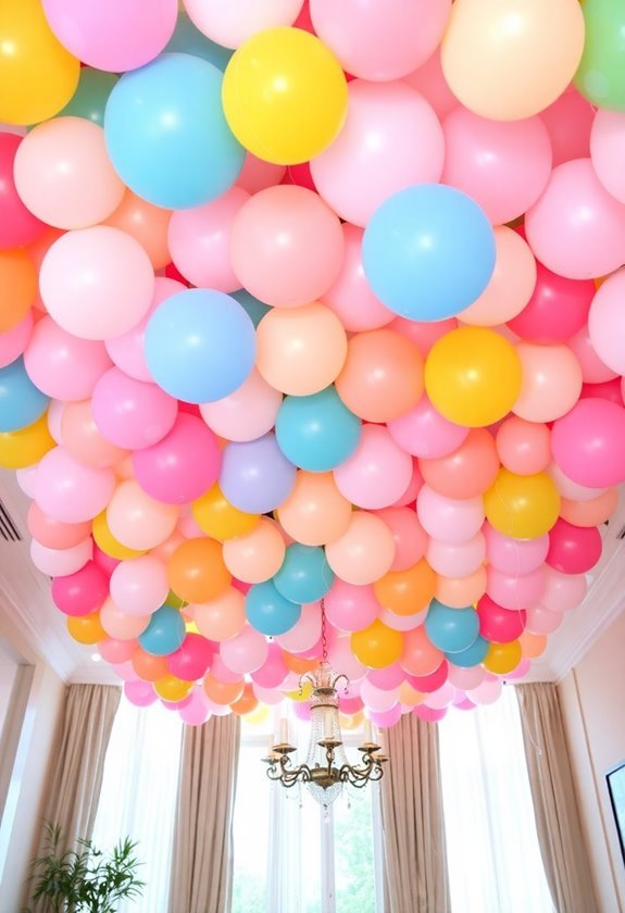 decorative balloon ceiling installation