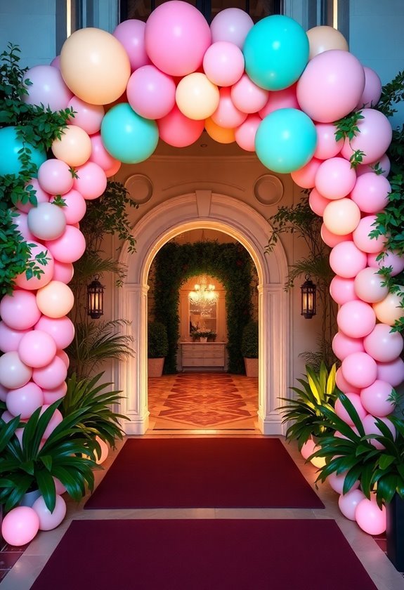 decorative entryway balloon arches