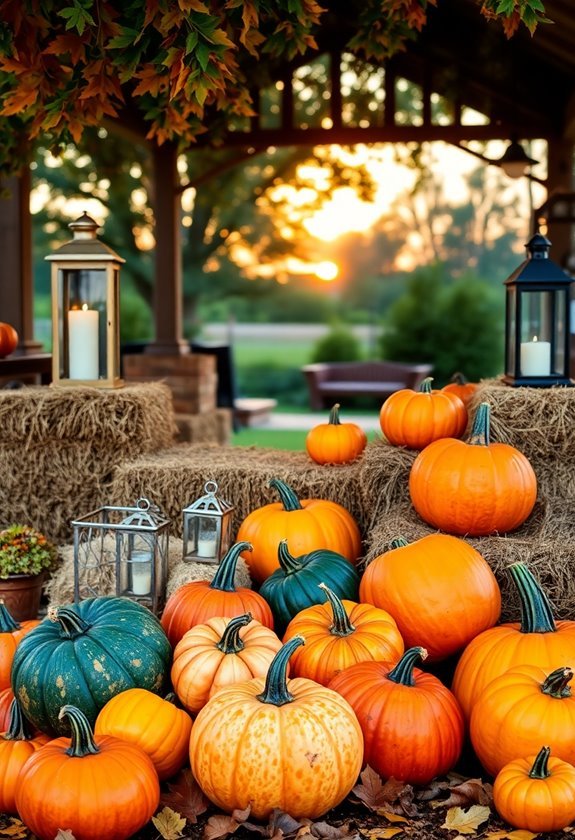 festive autumn pumpkin arrangements