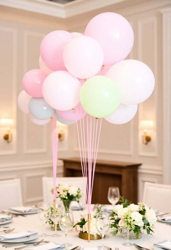 festive balloon table arrangements