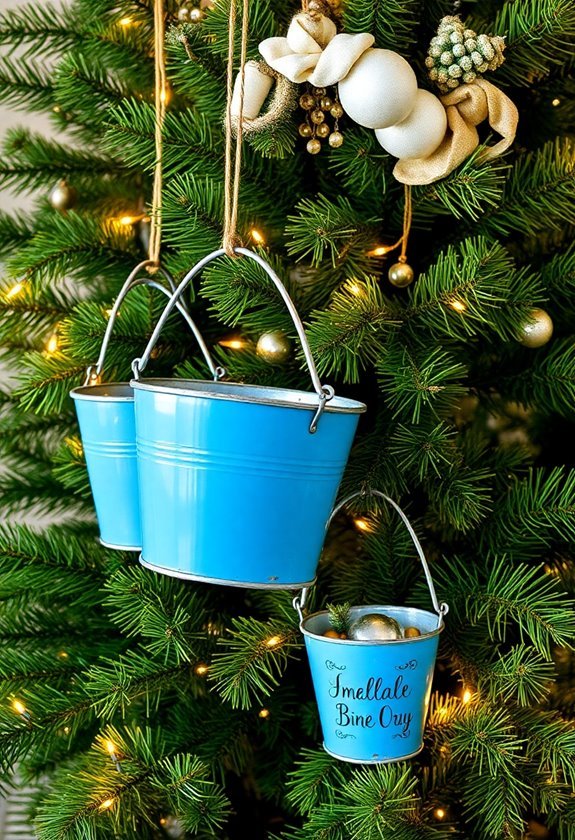 festive bucket tree decorations