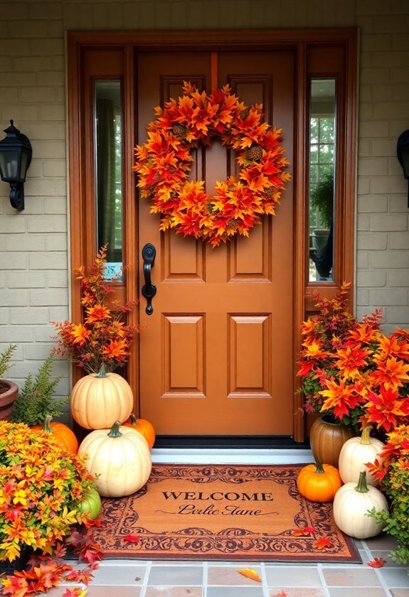 festive entrance adornments displayed