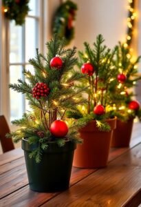 festive plant pot decorations