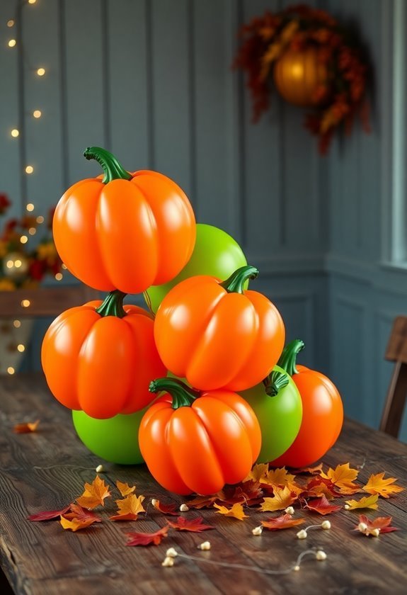 festive pumpkin shaped balloons