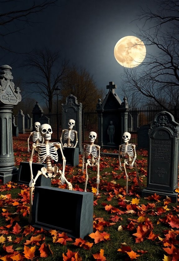 graveyard filled with skeletons