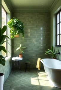 green bathroom decor inspiration