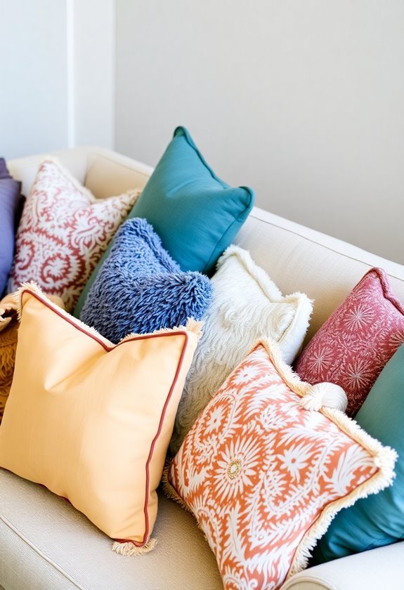 group pillows in clusters